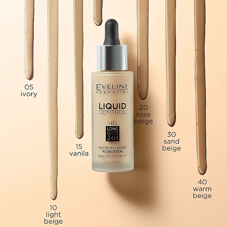 Eveline Cosmetics Liquid Control HD Mattifying Drops Foundation - Mattifying Face Foundation 5 Eveline Cosmetics Liquid Control HD Mattifying Drops Foundation - Mattifying Face Foundation - Image 3