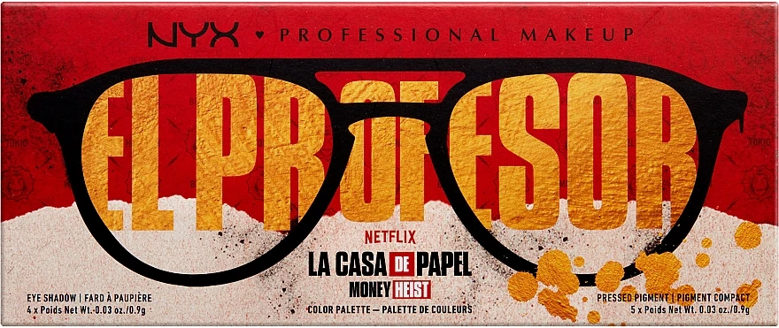 NYX Professional Makeup El Proffesor La Casa De Papel Money Heist Color Palette (eye Shadow/4x0.9g + Pressed Pigment/5x0.9g) - Set 5 NYX Professional Makeup El Proffesor La Casa De Papel Money Heist Color Palette (eye Shadow/4x0.9g + Pressed Pigment/5x0.9g) - Set - Image 3
