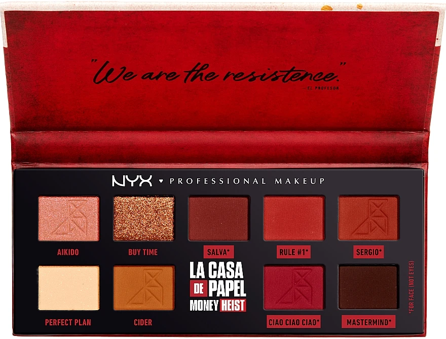 NYX Professional Makeup El Proffesor La Casa De Papel Money Heist Color Palette (eye Shadow/4x0.9g + Pressed Pigment/5x0.9g) - Set 4 NYX Professional Makeup El Proffesor La Casa De Papel Money Heist Color Palette (eye Shadow/4x0.9g + Pressed Pigment/5x0.9g) - Set - Image 2