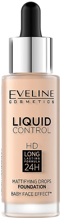Eveline Cosmetics Liquid Control HD Mattifying Drops Foundation - Mattifying Face Foundation