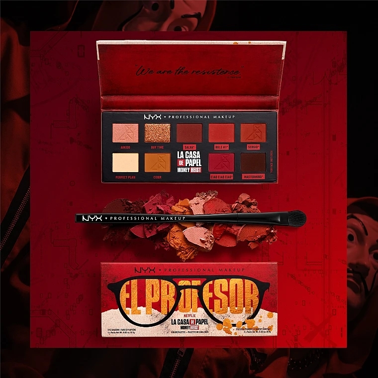 NYX Professional Makeup El Proffesor La Casa De Papel Money Heist Color Palette (eye Shadow/4x0.9g + Pressed Pigment/5x0.9g) - Set 8 NYX Professional Makeup El Proffesor La Casa De Papel Money Heist Color Palette (eye Shadow/4x0.9g + Pressed Pigment/5x0.9g) - Set - Image 6